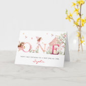 Personalised Fairy 1st Birthday Card for Girl カード (黄色い花)