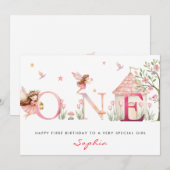Personalised Fairy 1st Birthday Card for Girl シーズンカード (正面/裏面)