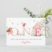 Personalised Fairy 1st Birthday Card for Girl シーズンカード (スタンド正面)