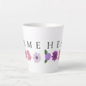 Personalised Floral Birthday Gift add their name カフェラテマグ (正面)