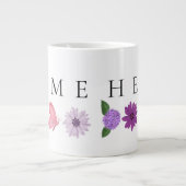 Personalised Floral Birthday Gift add their name ジャンボコーヒーマグカップ (正面)