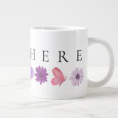 Personalised Floral Birthday Gift add their name ジャンボコーヒーマグカップ (右)