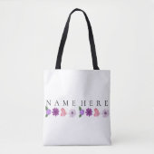 Personalised Floral Birthday Gift add their name トートバッグ (正面)
