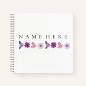 Personalised Floral Birthday Gift add their name ノートブック (正面)