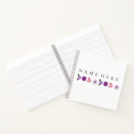 Personalised Floral Birthday Gift add their name ノートブック