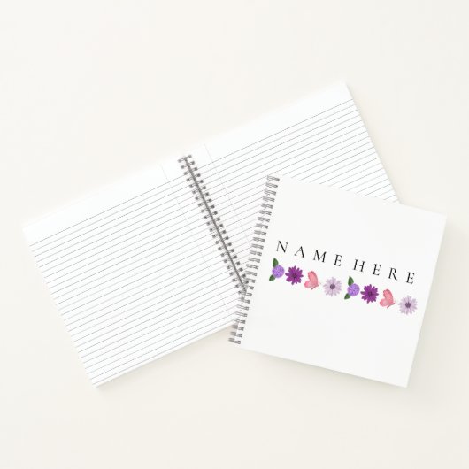 Personalised Floral Birthday Gift add their name ノートブック (内部)