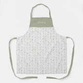 Personalised Floral Botanical Leafs Pattern Apron エプロン (正面)
