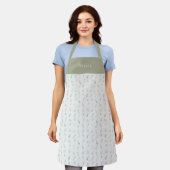 Personalised Floral Botanical Leafs Pattern Apron エプロン (着用した状態)