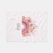 Personalised Floral Rainbow Kids Custom Name フリースブランケット (正面(横))