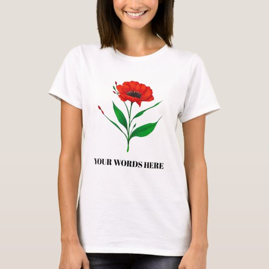 Personalised flower in bloom T-Shirt Tシャツ (正面)
