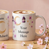 Personalised Flowers Eid Mubarak Ceramic Mug コーヒーマグカップ