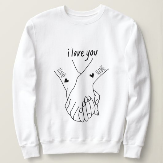 Personalised for couples, valentine's day スウェットシャツ (デザイン正面)