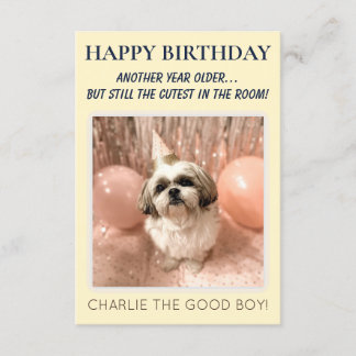 Personalised Funny Happy Birthday With Dog Picture カード