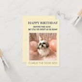 Personalised Funny Happy Birthday With Dog Picture カード (正面/裏面インサイチュ)