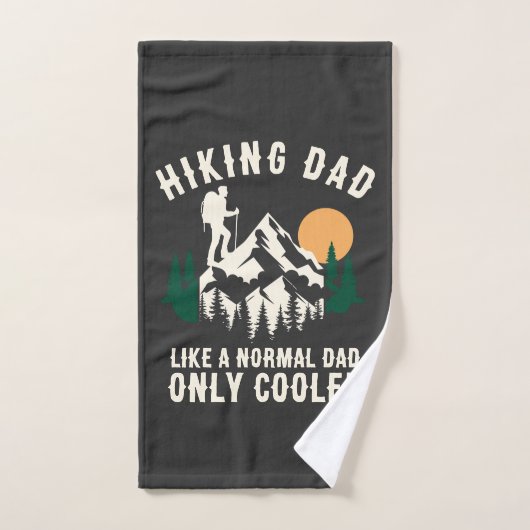Personalised Funny Hiking Dad Only Cooler  ハンドタオル (ハンドタオル)