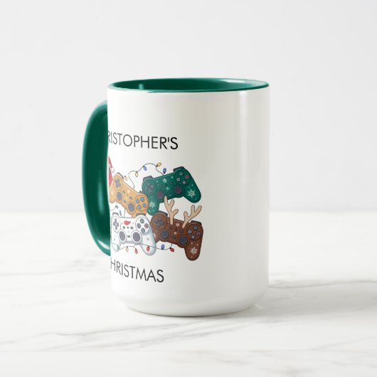 Personalised Gamer Christmas マグカップ (正面左)