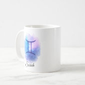 Personalised Gemini Mug Gift for Birthday, Star  コーヒーマグカップ (正面左)