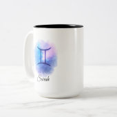 Personalised Gemini Mug Gift for Birthday, Star  ツートーンマグカップ (正面左)