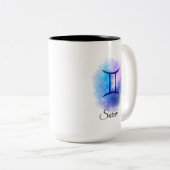 Personalised Gemini Mug Gift for Birthday, Star  ツートーンマグカップ (正面右)