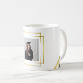 Personalised Gold Accents Graduation Gift Photo コーヒーマグカップ (正面右)