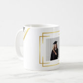 Personalised Gold Accents Graduation Gift Photo コーヒーマグカップ (正面左)