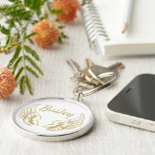 PERSONALISED GOLD ANGEL WINGS キーホルダー (側面)