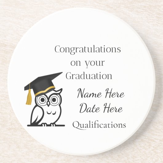 Personalised Graduation Gift for Her – Custom Name コースター (正面)