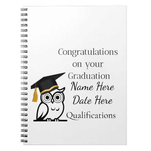 Personalised Graduation Gift for Her – Custom Name ノートブック (正面)