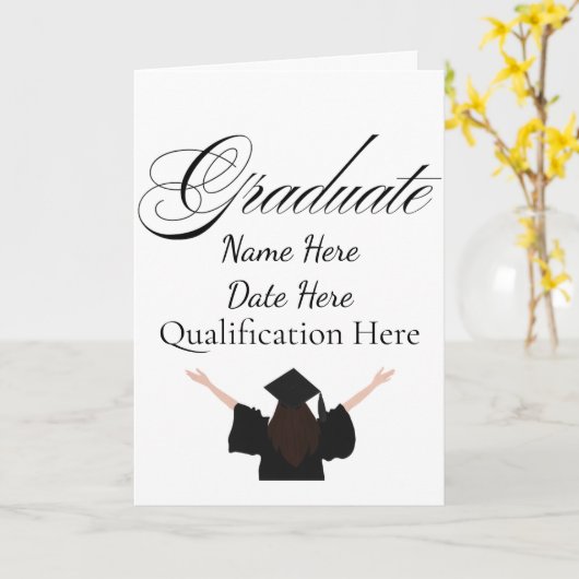 Personalised Graduation Name, Custom Gift for her カード (黄色い花)