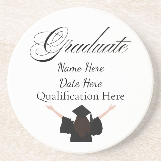 Personalised Graduation Name, Custom Gift for her コースター (正面)