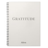 Personalised Gratitude – Minimal Typography ノートブック (正面)