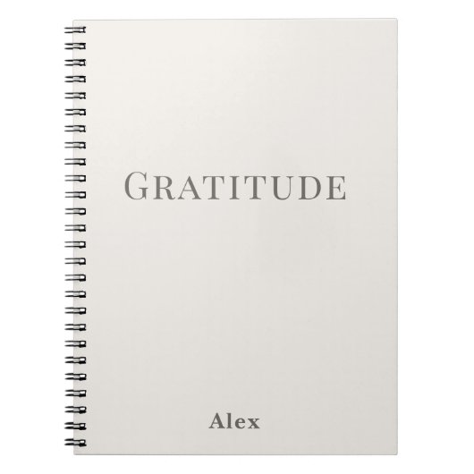 Personalised Gratitude – Minimal Typography ノートブック (正面)