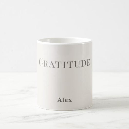Personalised Gratitude – Minimal Typography Design コーヒーマグカップ (中央)