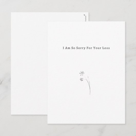 Personalised Grief Mourning Sorry For Your Loss. ポストカード (正面/裏面)