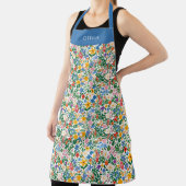 Personalised Happy Flowers Floral Pattern Apron. エプロン (インサイチュ)