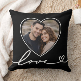 Personalised Heart Photo Pillow With Love Script クッション