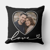 Personalised Heart Photo Pillow With Love Script クッション (正面)