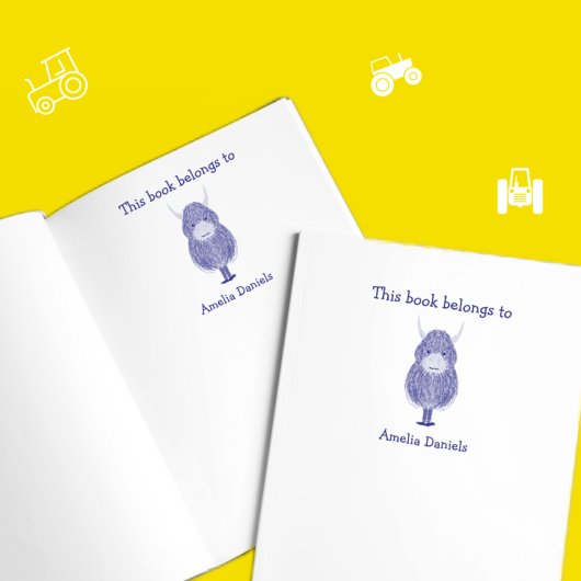 Personalised Highland Cow This book belongs to セルフインキングスタンプ