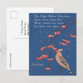 Personalised Holiday Poem Illustrated Waxwing Bird ポストカード (正面/裏面)