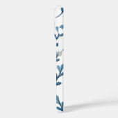 Personalised Initial Blue Leaf Watercolor Pattern Case-Mate iPhoneケース (裏面 / 左)