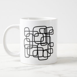 Personalised Initial Minimalist Abstract Line Art ジャンボコーヒーマグカップ