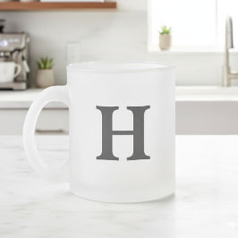 Personalised Initial Mug – Custom Letter Coffee  フロストグラスマグカップ
