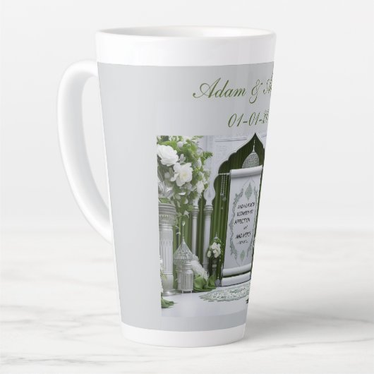 Personalised Islamic Wedding カフェラテマグ (左アングル)