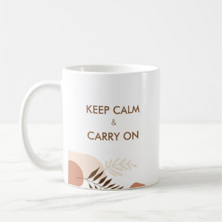 Personalised Keep Calm & Carry On Modern Chic  コーヒーマグカップ