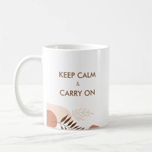 Personalised Keep Calm & Carry On Modern Chic  コーヒーマグカップ (左)