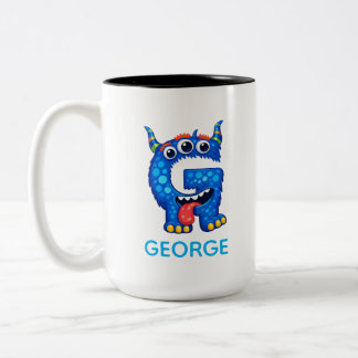 Personalised Kids Funny Monstrers Mug, Kids gifts  ツートーンマグカップ
