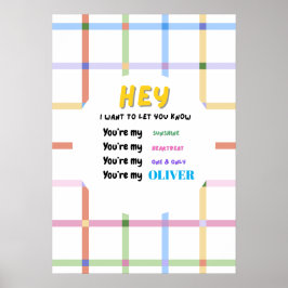 Personalised Kids name wall art gift ポスター