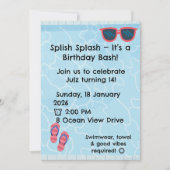 Personalised Kids Pool Party Invitation | Summer 招待状 (正面)