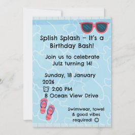 Personalised Kids Pool Party Invitation | Summer 招待状