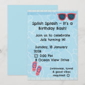 Personalised Kids Pool Party Invitation | Summer 招待状 (正面/裏面)